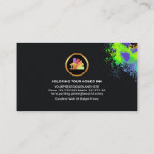 Gold Brush Paint Splatter Wall Visitekaartje (Achterkant)