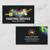 Gold Brush Paint Splatter Wall Visitekaartje (Voorkant / Achterkant)