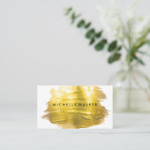 Gold Brush Paint Stroke Visitekaartje (Staand voorkant)