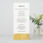 Gold Brush Stroke Custom Wedding Menu (Staand voorkant)