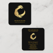 *~* Gold Brush Zen Meditation Yoga Reiki Abstract Vierkante Visitekaartje (Voorkant / Achterkant)