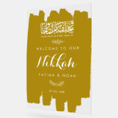 Gold Brushed Paint Nikkah Acrylic Sign (Angle)