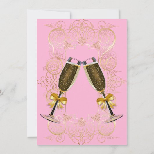 Gold Bubble Bridal Shower-uitnodiging Kaart (Achterkant)