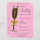Gold Bubble Bridal Shower-uitnodiging Kaart (Voorkant / Achterkant)