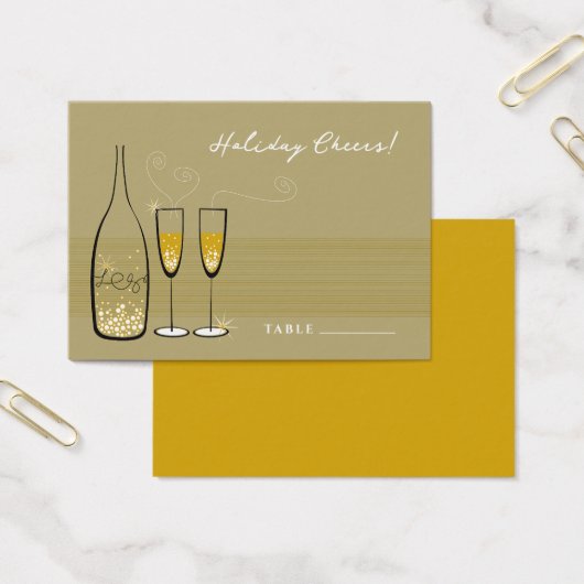 Gold Bubbly Champagne Chefs de Fêtes stylish (Bureau)