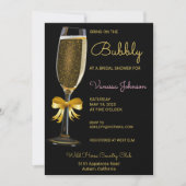 Gold Bubbly Invitation de douche nuptiale (Devant)