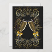 Gold Bubbly Invitation de douche nuptiale (Dos)