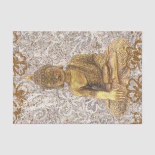 Gold Buddha Golden Floral Flowers Tissuepapier