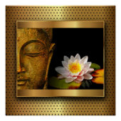 Gold Buddha met Lotus Flower Perfect Poster (Voorkant)