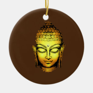Gold Buddha Spiritueel Yoga Head Keramisch Ornament