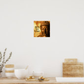 Gold Buddha with saying: What You Think, You Becom Poster (Keuken)