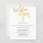 Gold/BUDGET/Baptisme uitnodiging. (Voorkant)