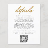 GOLD Budget Wedding nodigt gedetailleerde QR Code Flyer (Achterkant)