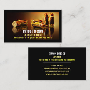 Gold Bullets, Gunsmith, Gunstore Visitekaartje