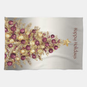 Gold Burgundy Arbre de Noël Vacances Serviette de  (Horizontal)