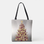 Gold Burgundy Christmas Tree Sac fourre-tout de va (Dos)