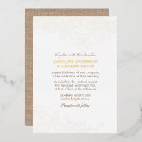 Gold Burlap en Lace Rustic Glam Wedding