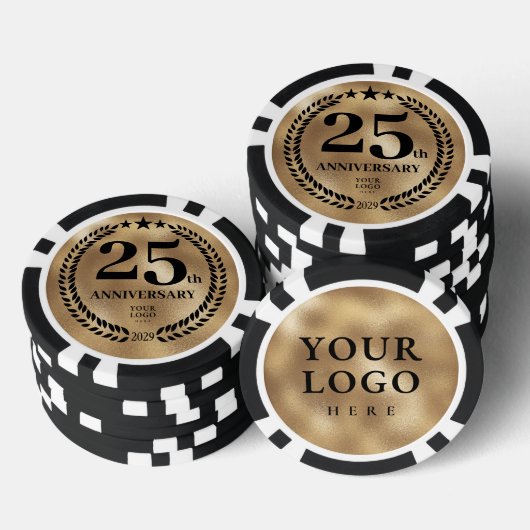 Gold Business 25th Anniversary Poker Chips (Opstapeling)