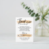 Gold Business DANK U HAND LETTERED QR-CODE Informatiekaartje (Staand voorkant)