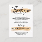 Gold Business DANK U HAND LETTERED QR-CODE Informatiekaartje (Voorkant)