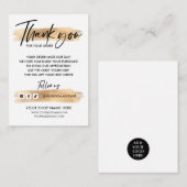 Gold Business DANK U MET DE HAND GELETTERD EN LOGO Informatiekaartje (Voorkant / Achterkant)