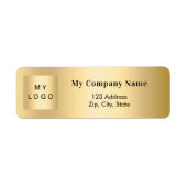 Gold business logo retouradres etiket (Voorkant)