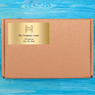 Gold Business logo retouradres verzending Etiket