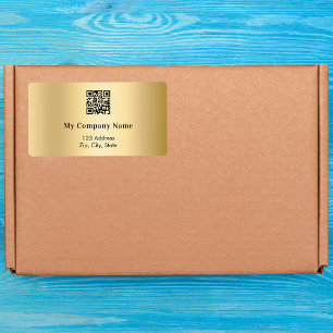 Gold business QR code retour adres verzending Etiket