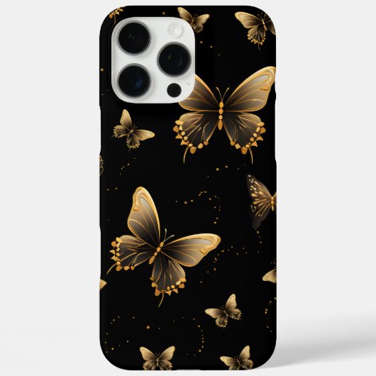 Gold Butterflies Black Case-Mate iPhone Case (Achterkant)