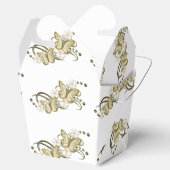 Gold Butterflies Floral Pattern Bedankdoosjes (Geopend)