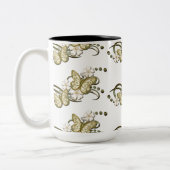 Gold Butterflies Pattern Decorative Floral Mok (Links)