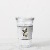 Gold Butterfly Floral Personalized Acryltumbler Acryl Drinkbeker (Achterkant)
