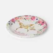Gold Butterfly Flower Paper Bord (Gekanteld)