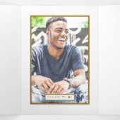 Gold Butterfly, White & Gold Baby shower Suite Drieluik Uitnodiging (Binnenkant midden)