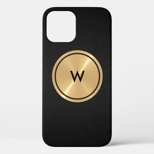 Gold Button en zwart roestvrij staal Case-Mate iPhone Case (Achterkant)