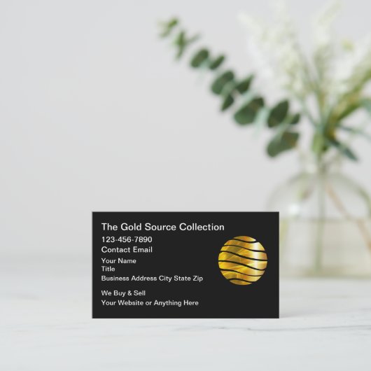 Gold Buying And Selling Source Business Cards Visitekaartje (Staand voorkant)