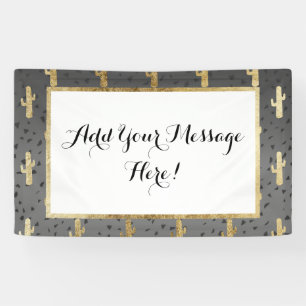 Gold Cactus op gradiënt moderne grafische geo-drie Spandoek