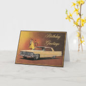 Gold Cadillac Elégante carte d'anniversaire (Fleur jaune)