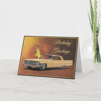 Gold Cadillac Elégante carte d'anniversaire