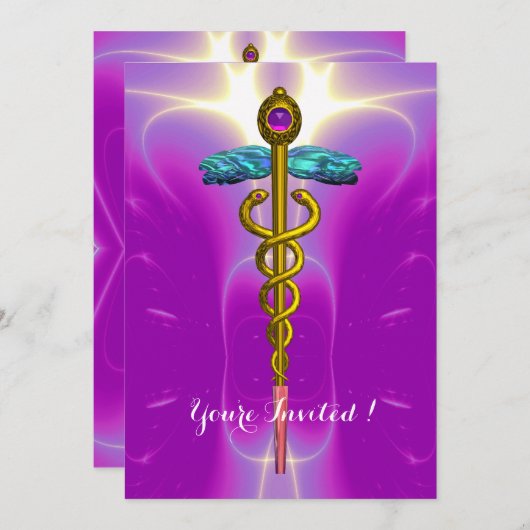 GOLD CADUCEUS, Afstuderen Medical Reuinions Kaart (Voorkant / Achterkant)