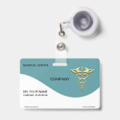 Gold Caduceus Badge (Voorzijde met uittrekbare clip)