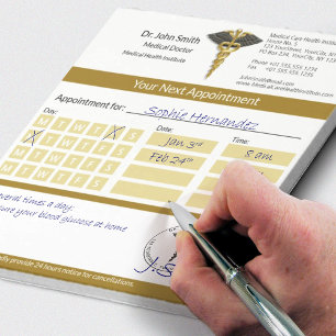 Gold Caduceus Black Wings Medische Afspraak Notitieblok