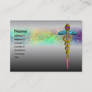GOLD CADUCEUS, DOKTER MEDISCHE DIENST Metaal Grijs Visitekaartje
