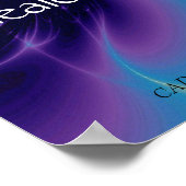 GOLD CADUCEUS EN 7 CHAKRAS IN BLAUWE PAARSE WAVES POSTER (Hoek)