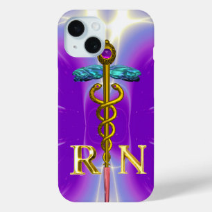 GOLD CADUCEUS GEREGISTREERD NURSE SYMBOL Paars