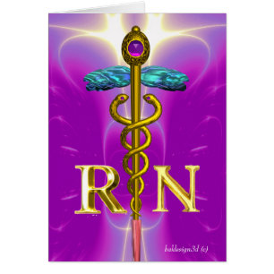 GOLD CADUCEUS GEREGISTREERD NURSE SYMBOL Pink Fuch