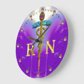GOLD CADUCEUS GEREGISTREERD NURSESSYMBOOL,Blauw Pa Grote Klok