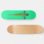 GOLD CADUCEUS, groen Skateboard (Horizontaal)