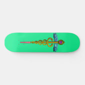 GOLD CADUCEUS, groen Skateboard (Horizontaal)