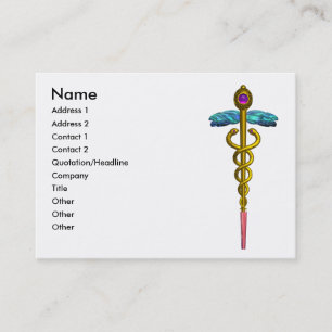 GOLD CADUCEUS IN BLUE SKY, Doctor, Medische dienst Visitekaartje